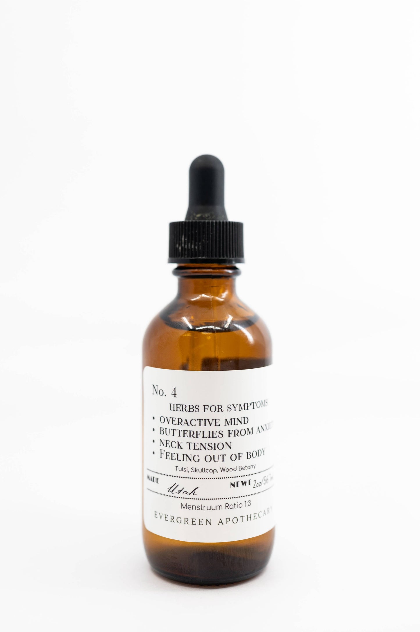 Evergreen Apothecary - Racing Thoughts Tincture, Herbs For Symptoms No.4