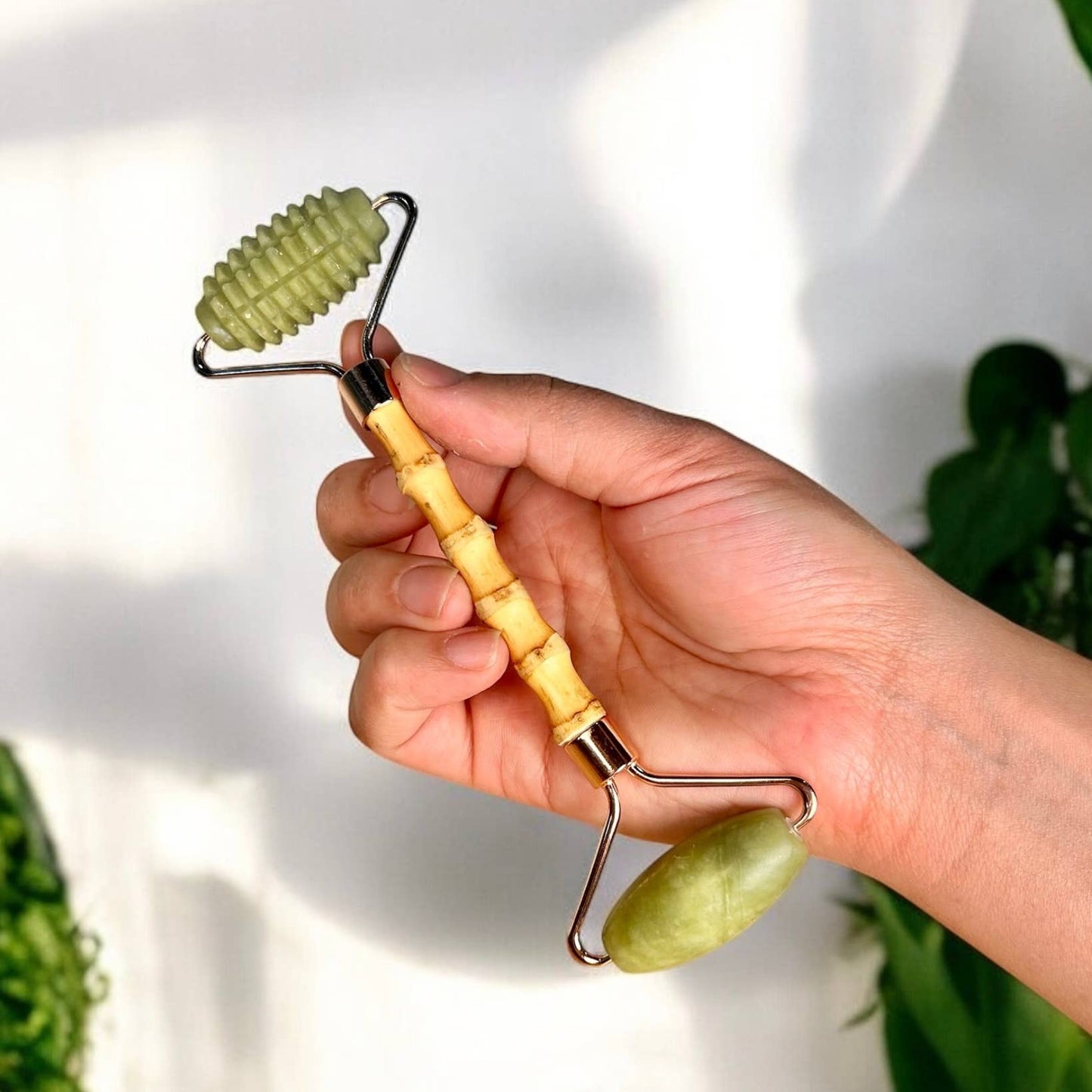 Bamboo Switch - Bamboo Facial Roller | Jade Stone | Faire Market Bestseller
