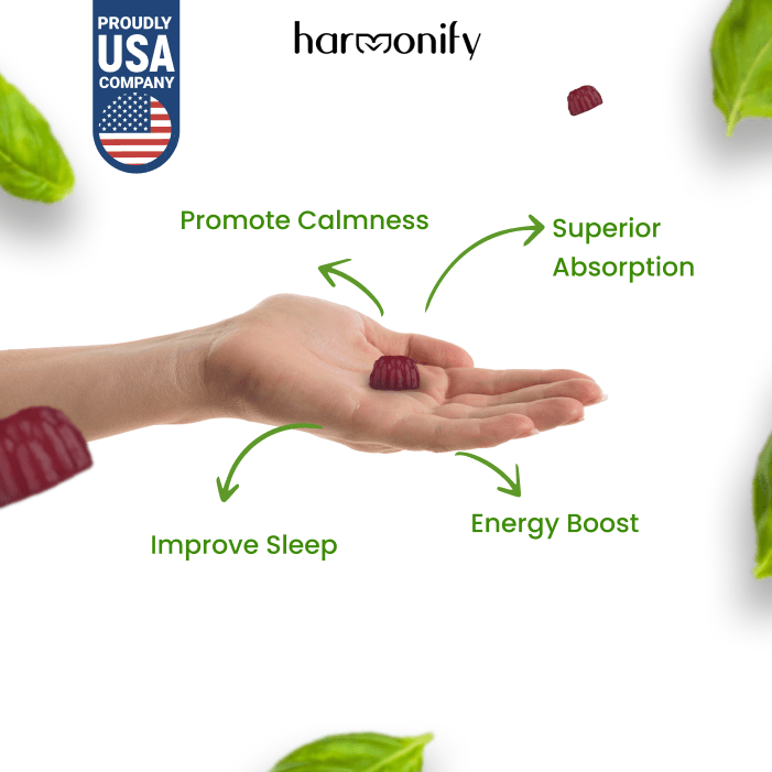 HARMONIFY - Ashwagandha & KSM-66 Gummies with Rhodiola Rosea and L-Theanine, 1000 mg
