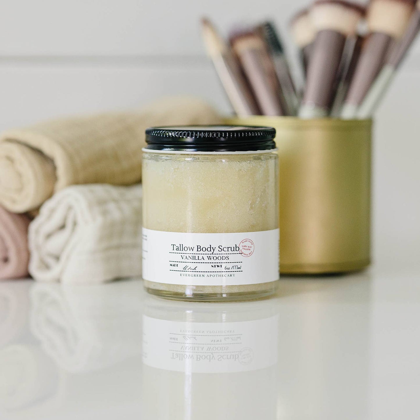 Evergreen Apothecary - Tallow Sugar Scrub, made with Lady May Tallow, 6oz
