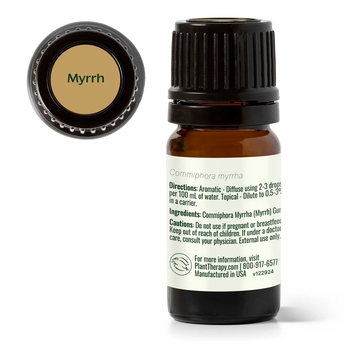 Plant Therapy myrrh essential oil 5mL for meditation, grounding, emotional balance and skin support