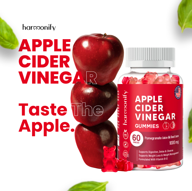 HARMONIFY - Apple Cider Vinegar Gummies with Pomegranate Beet Juice, For