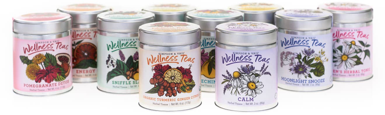 Simpson & Vail - Lemon Tonsil Tamer Herbal Wellness Tea - 3 Ounce Tin
