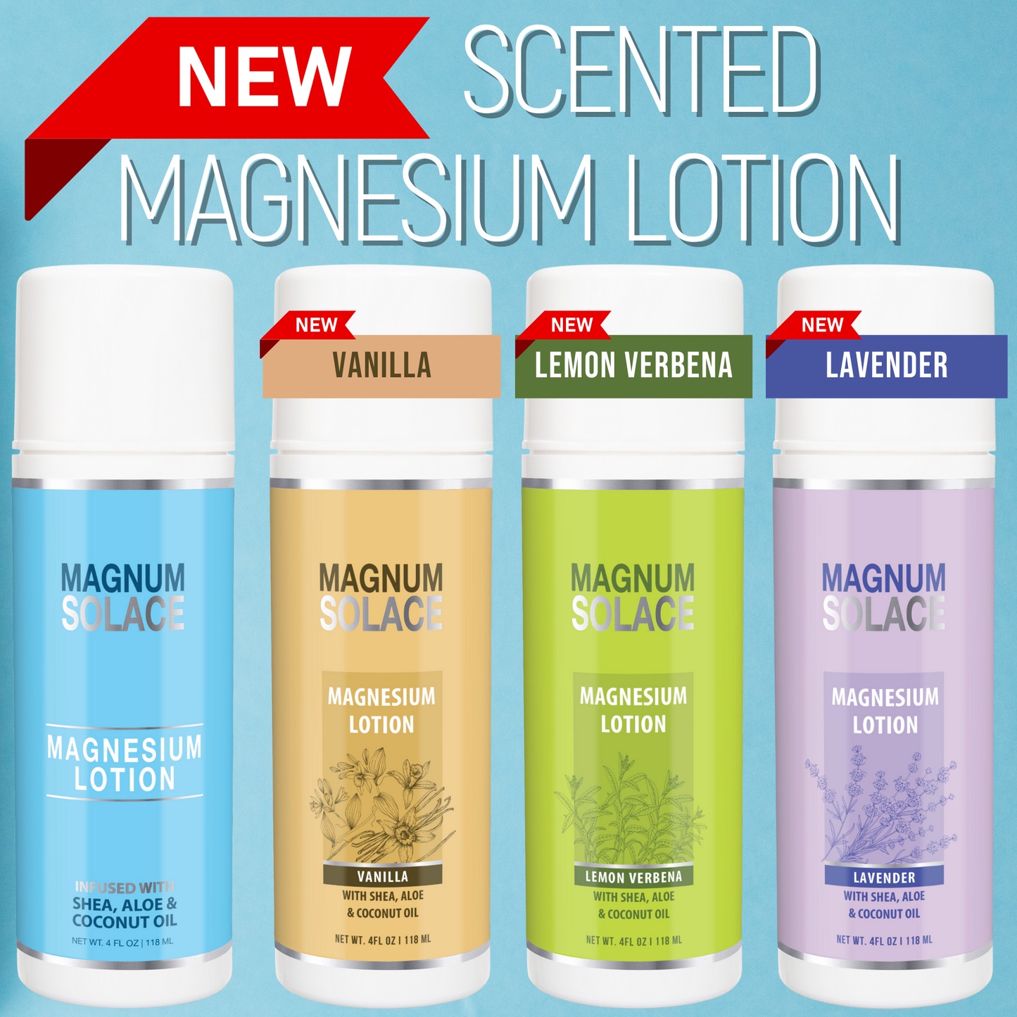 Magnum Solace - Magnesium Lotion with Aloe, Shea and Coconut (Lemon Verbena)