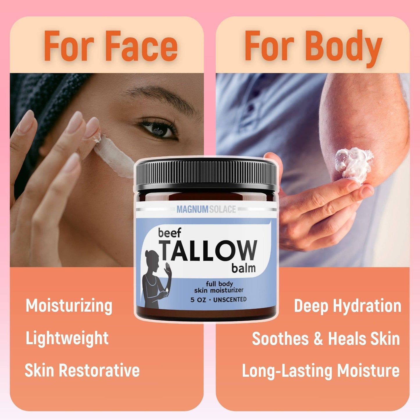Magnum Solace -Unscented Beef Tallow Balm