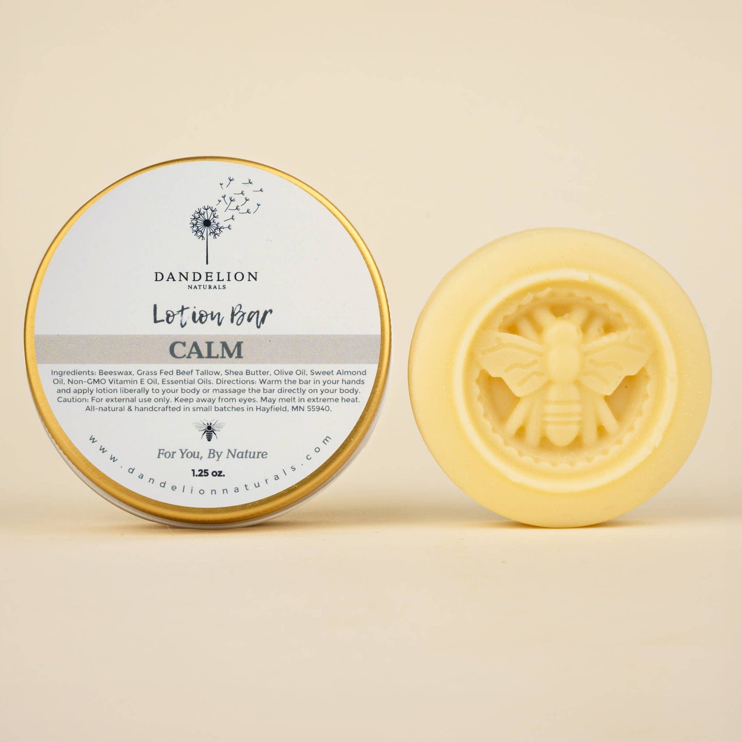 Dandelion Naturals - Tallow Lotion Bar with Spearmint, Lavender, Rosemary | Calm