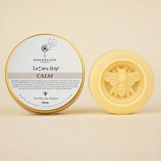 Dandelion Naturals - Tallow Lotion Bar with Spearmint, Lavender, Rosemary | Calm