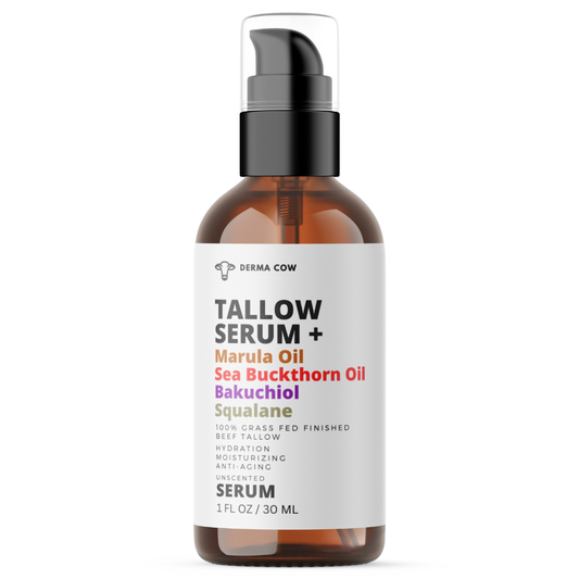 Derma Cow - Tallow SERUM + Marula,Sea Buckthorn,Bakuchiol,Squalane - 1oz
