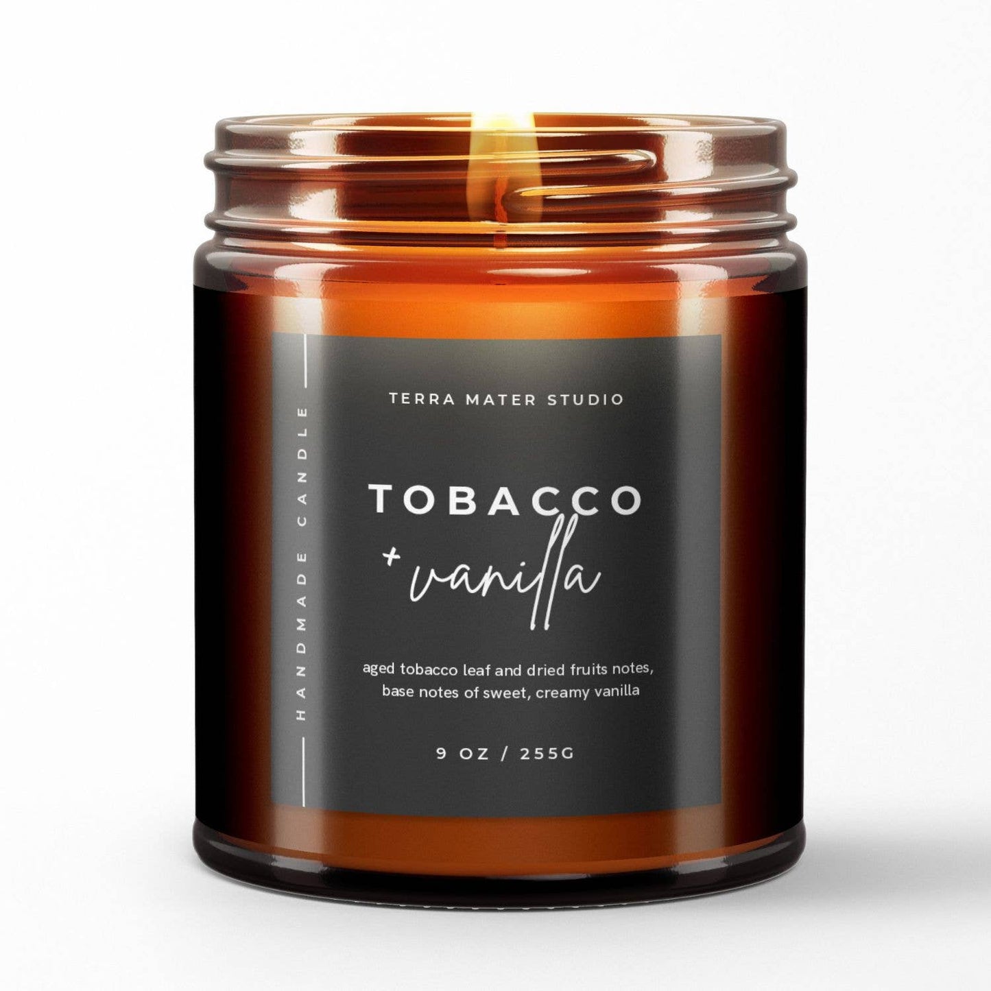Terra Mater Studio LLC - Tobacco & Vanilla All-Natural Candle | 50+ Hour Burn