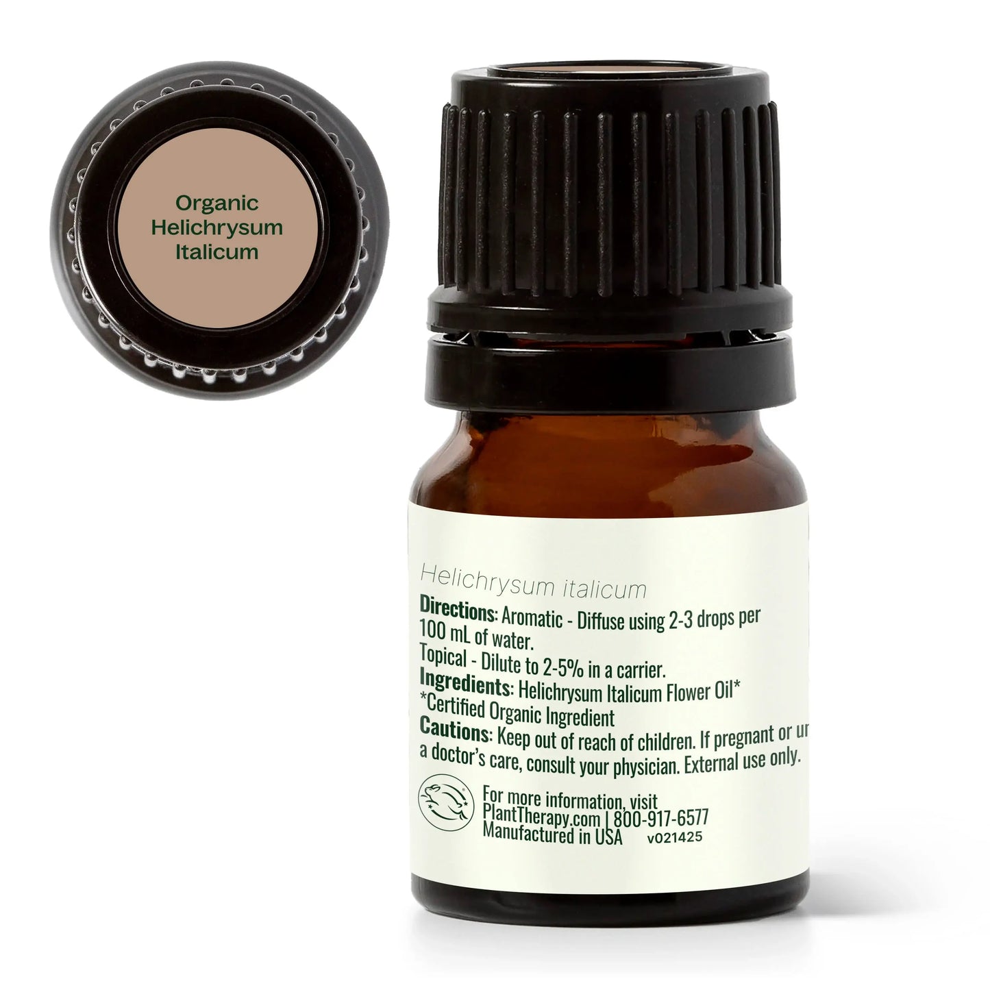 Plant Therapy USDA Certified Organic Helichrysum Italicum essential oil 2.5mL for skin rejuvenation, wrinkle reduction and immune support