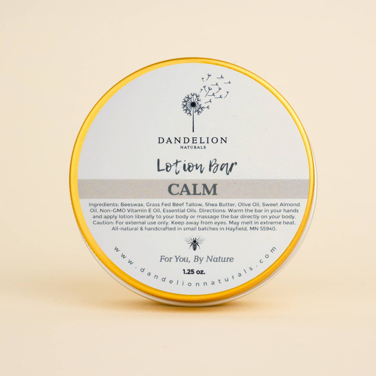 Dandelion Naturals - Tallow Lotion Bar with Spearmint, Lavender, Rosemary | Calm