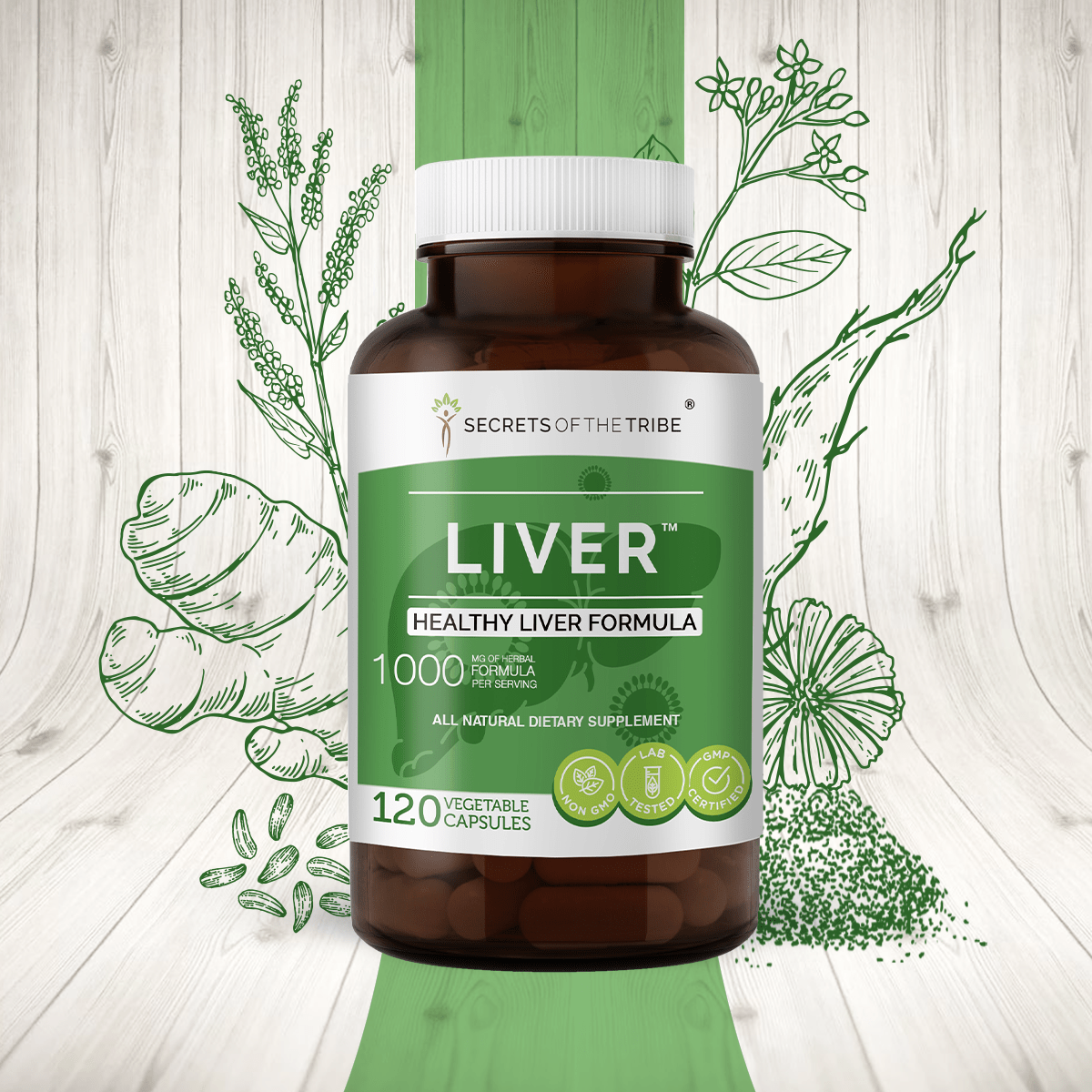 Secrets Of The Tribe - Liver Capsules. Healthy Liver Formula