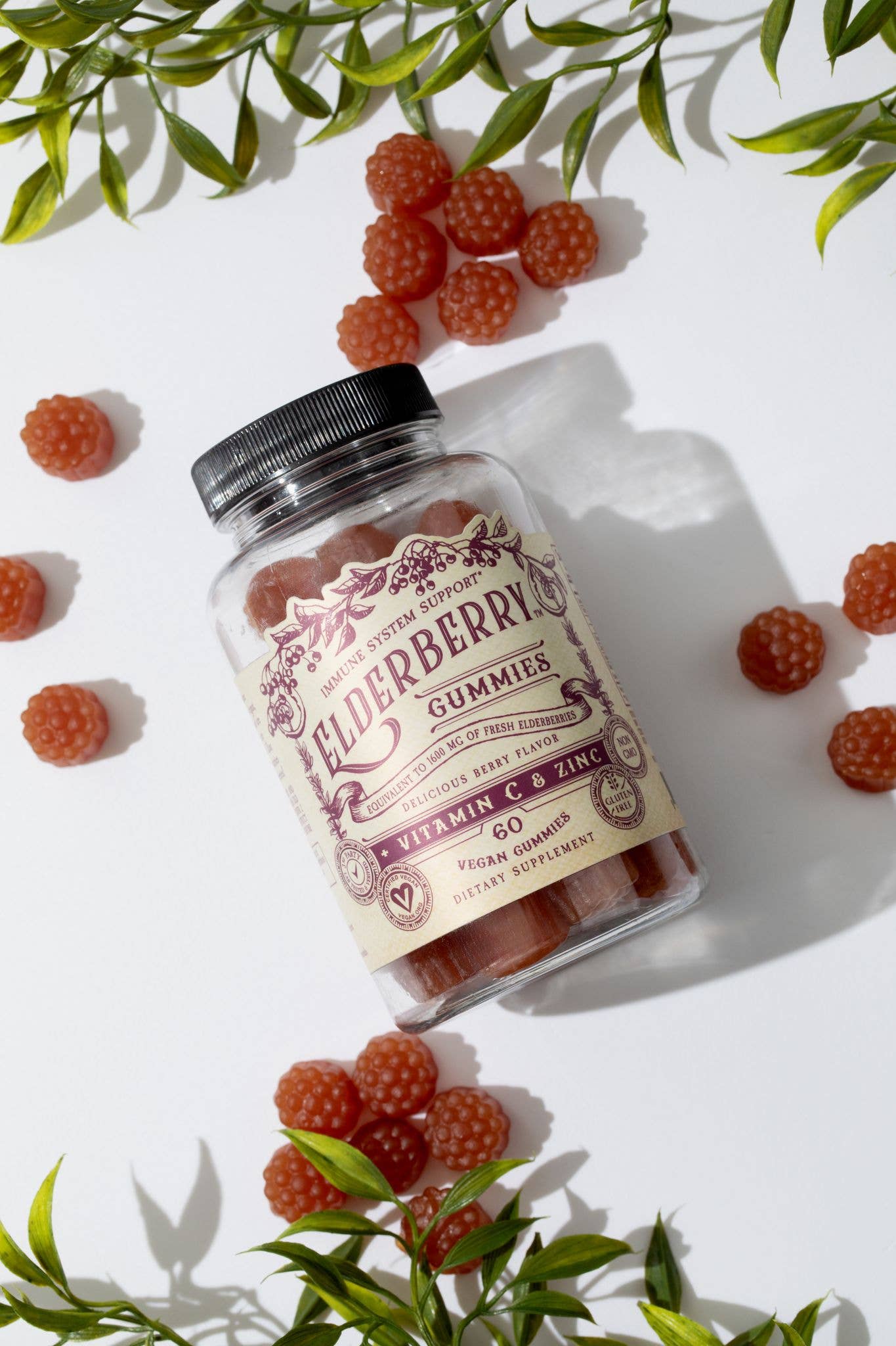 Roots And Leaves - Elderberry Gummies with Zinc + Vitamin C- 60 CT