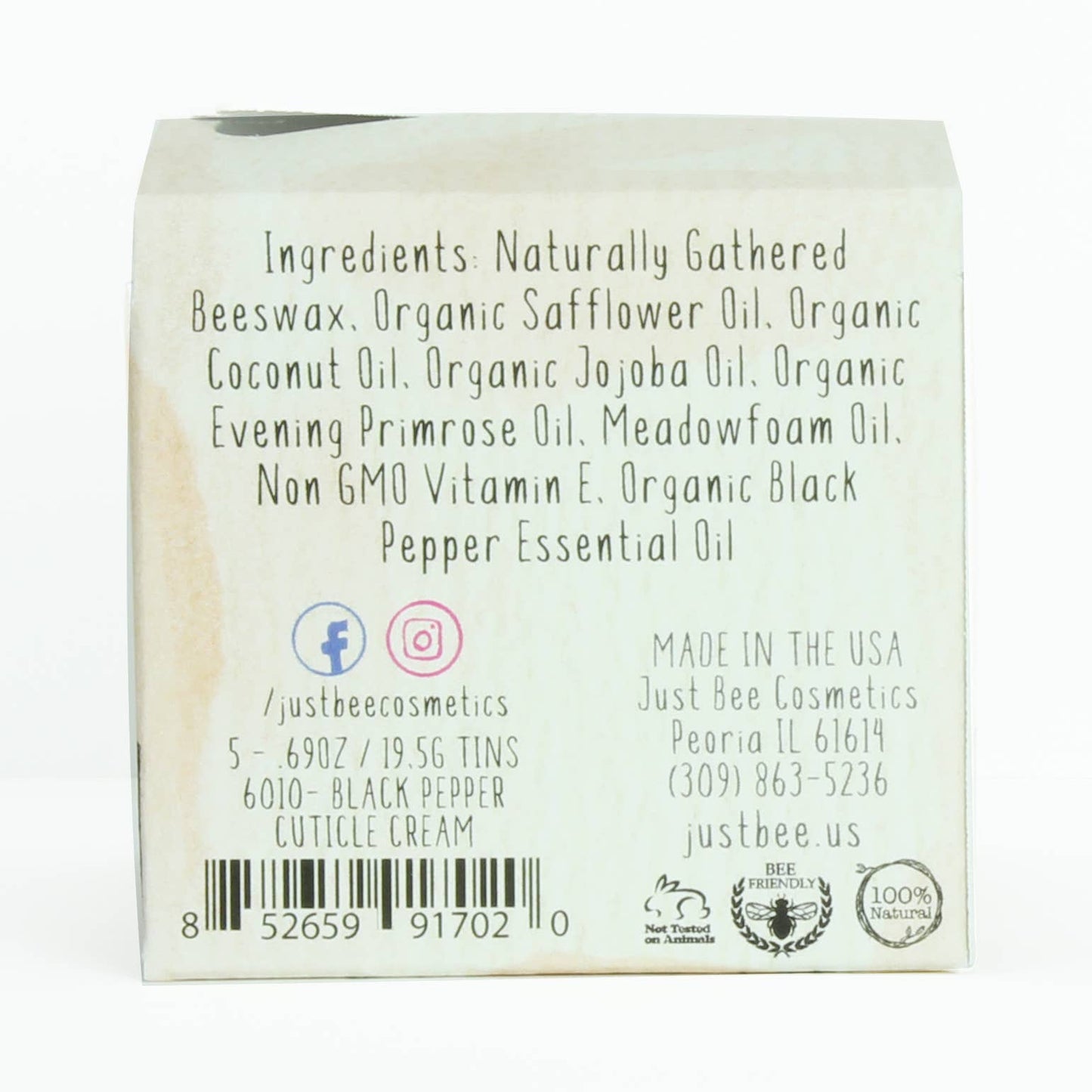 Just Bee - Black Pepper Cuticle Cream Box