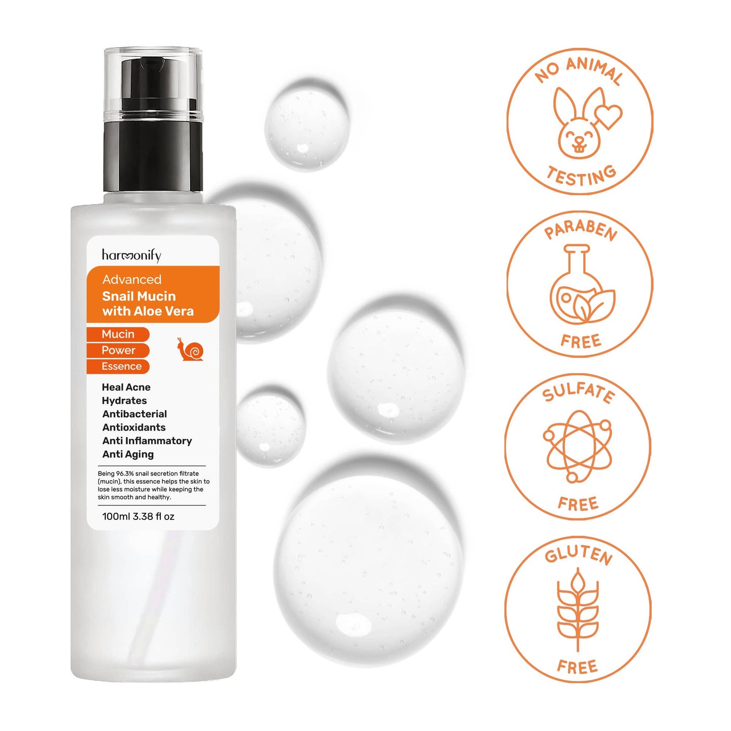 HARMONIFY - Snail Mucin 96% Power Repairing Essence - Korean Skincare