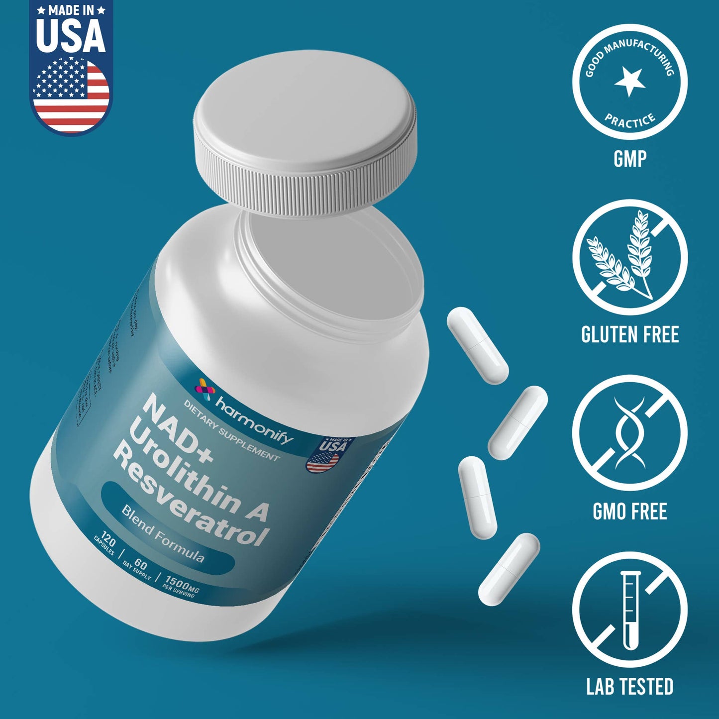 HARMONIFY - NAD Nicotinamide Riboside Resveratrol with Urolithin A
