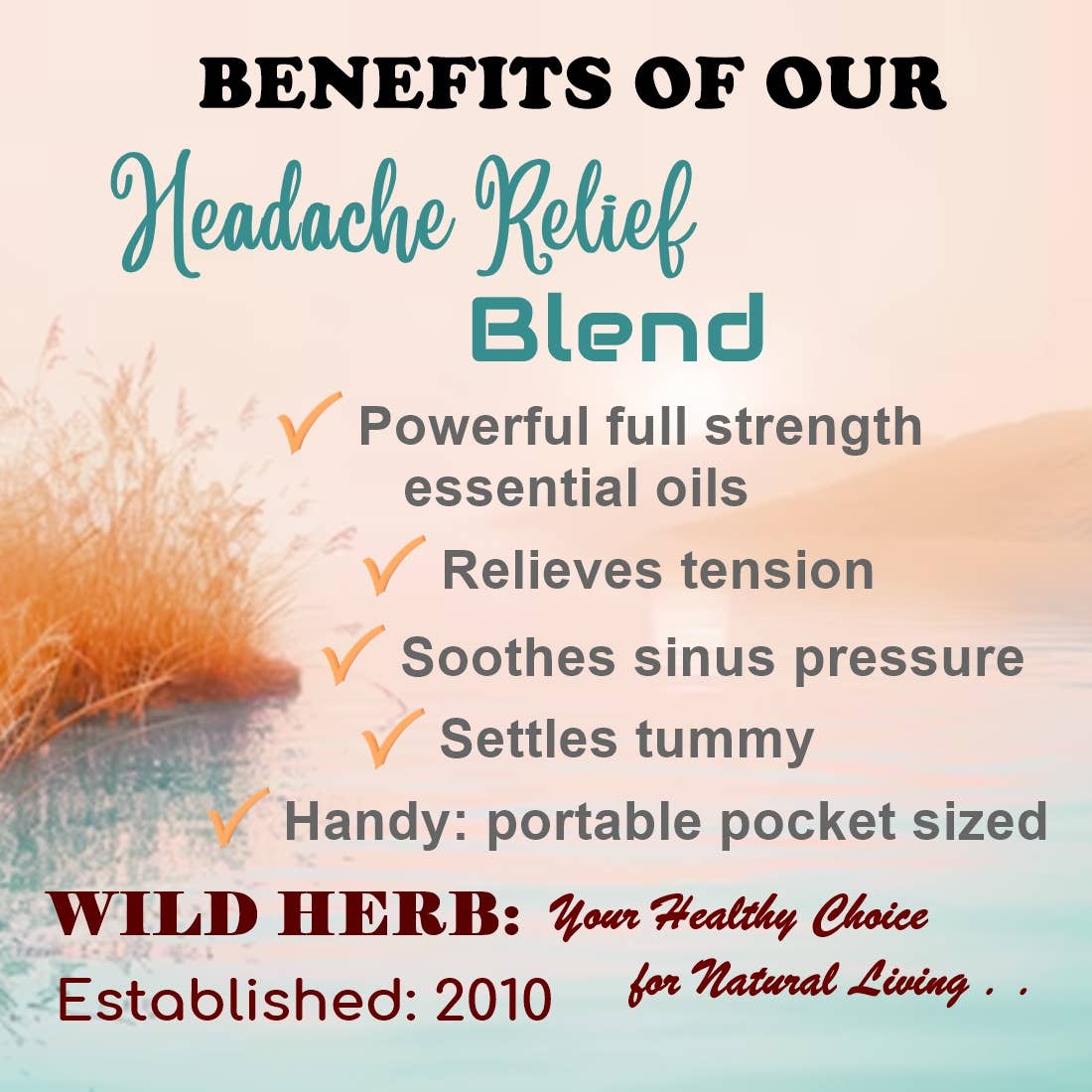 Wild Herb Soap Co - Headache Nasal Inhaler | Pure Essential Oil Aromatherapy