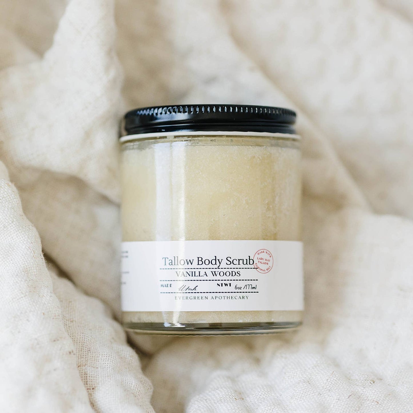 Evergreen Apothecary - Tallow Sugar Scrub, made with Lady May Tallow, 6oz