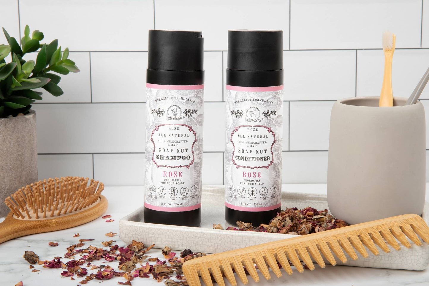Roots And Leaves - All Natural Soapnut Shampoo and Conditioner SET