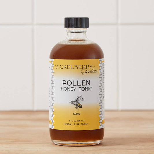 Mickelberry Gardens pollen honey tonic for seasonal allergy and respiratory support — made with Pacific Northwest bee pollen"
