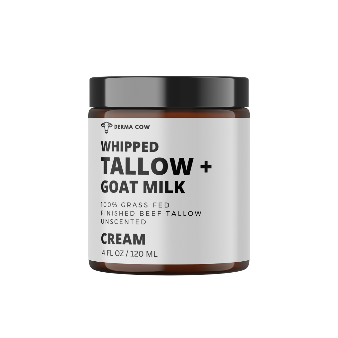Derma Cow - Tallow + Goat Milk Cream for Face and Body,Moisturizing -4oz