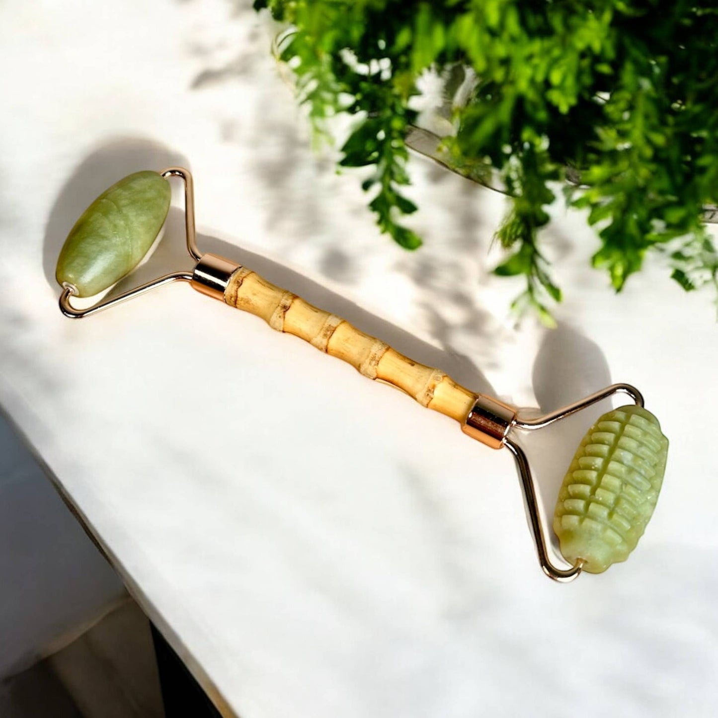 Bamboo Switch - Bamboo Facial Roller | Jade Stone | Faire Market Bestseller