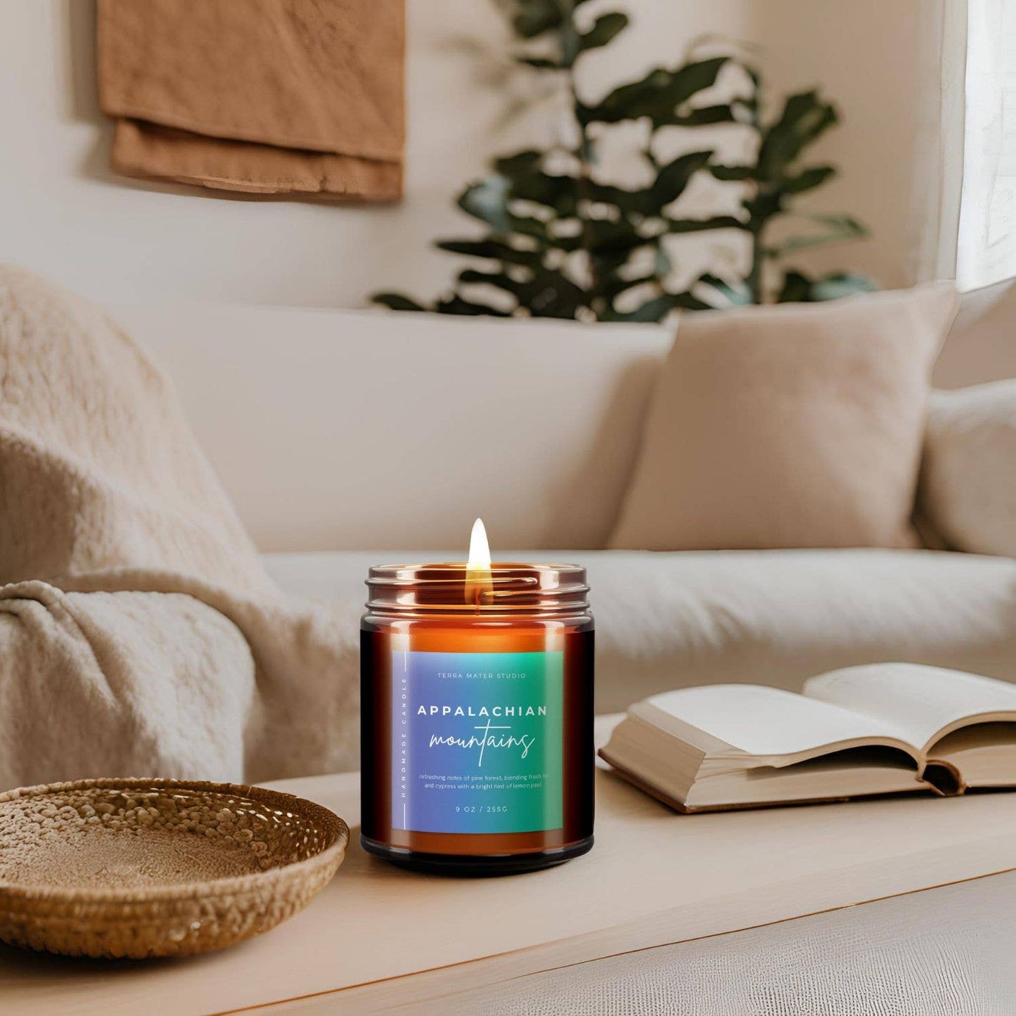 Terra Mater Studio LLC - Appalachian Mountains All-Natural Candle | 50+ Hour Burn