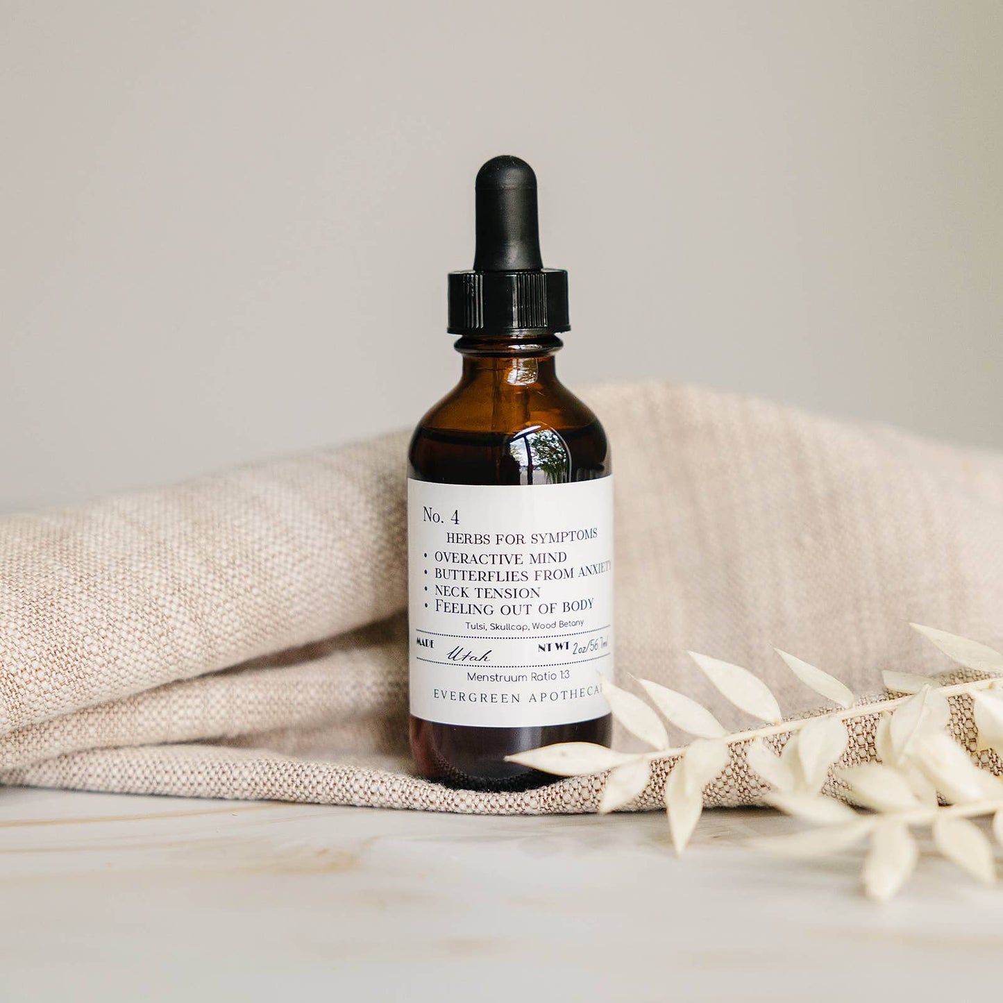 Evergreen Apothecary - Racing Thoughts Tincture, Herbs For Symptoms No.4