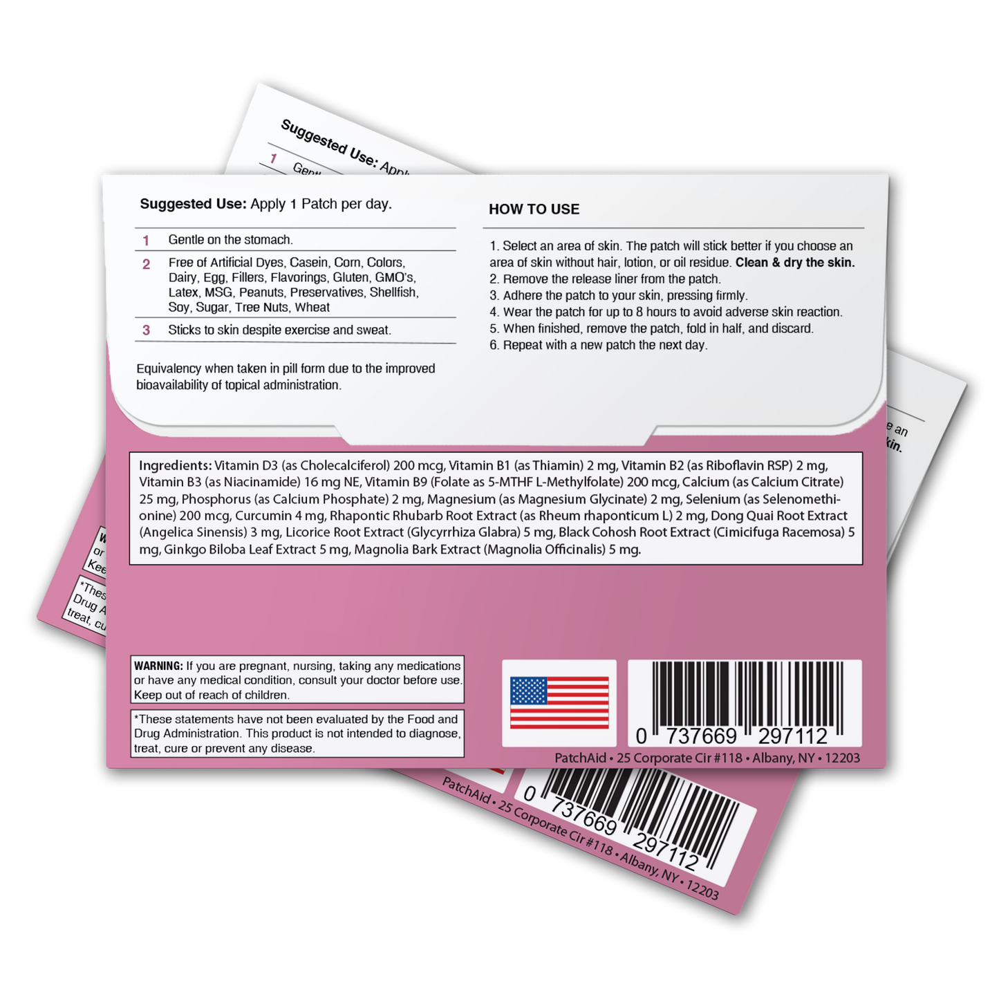 PatchAid menopause relief patch for natural hot flash, night sweat and hormone balance support"