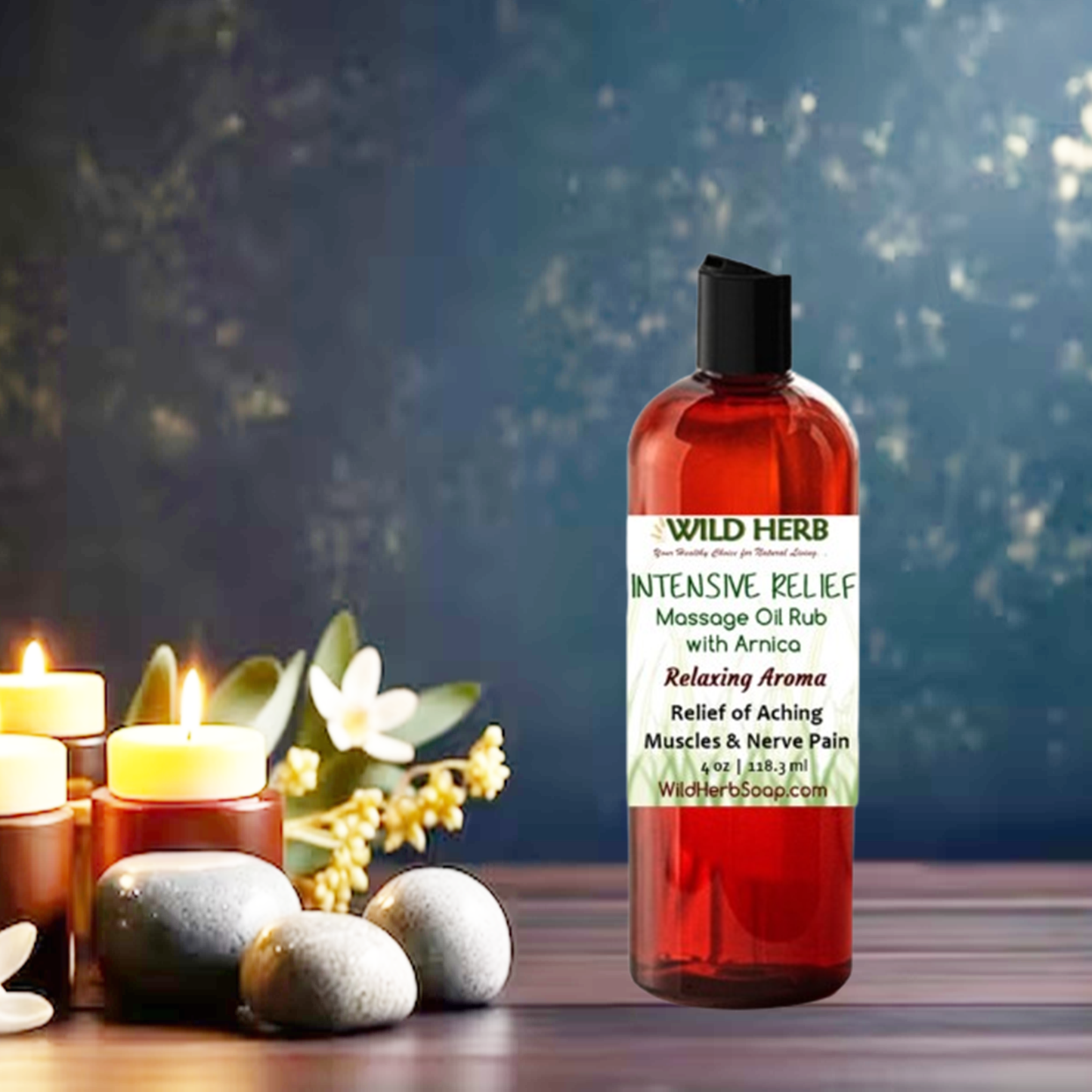 Wild Herb Soap Co - Intensive Relief Pain Oil Massage Rub 100% Natural Essential