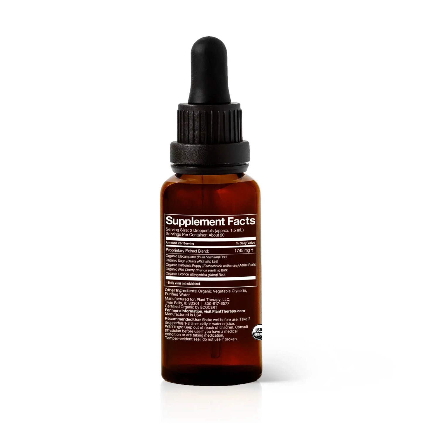 Plant Therapy - Cough Relief Organic Herbal Supplement 30 ml