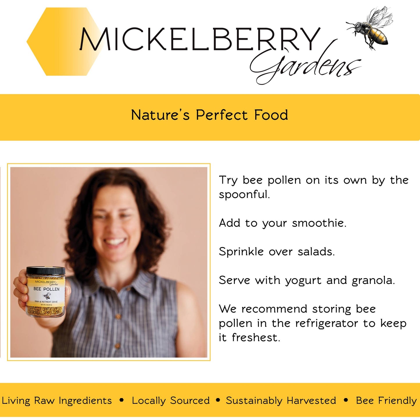 Mickelberry Gardens - Bee Pollen — raw, clean and pure multivitamin