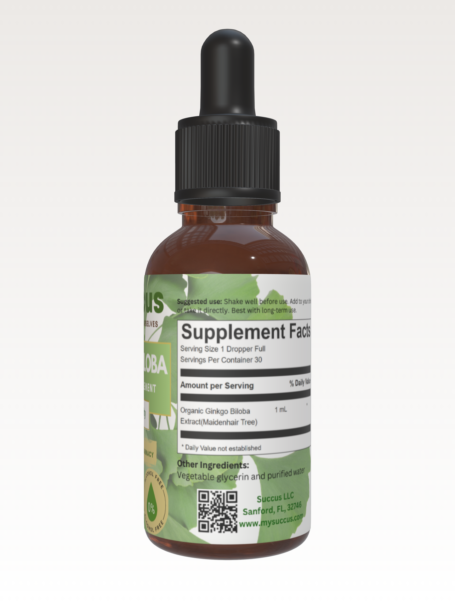 Ginkgo Biloba Tincture - Supports Mental Clarity & Focus Succus