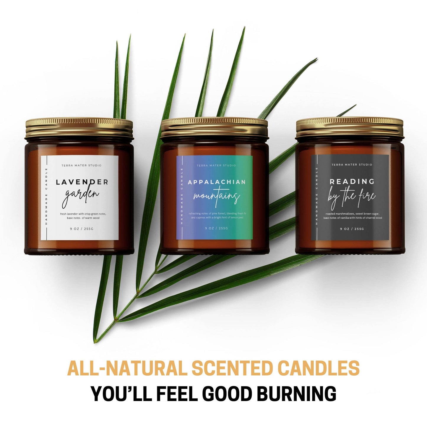 Terra Mater Studio LLC - Tobacco & Vanilla All-Natural Candle | 50+ Hour Burn