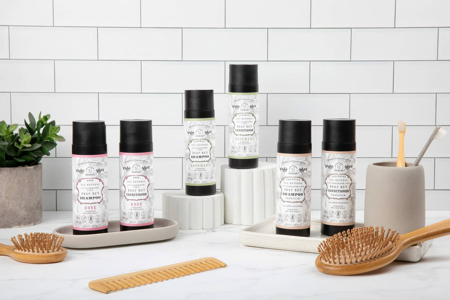 Roots And Leaves - All Natural Soapnut Shampoo and Conditioner SET