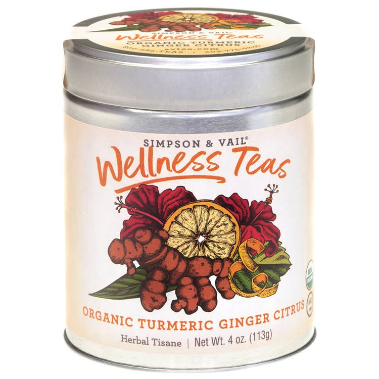 Simpson & Vail - Turmeric Ginger Citrus Herbal Wellness Tea Organic - 4oz Tin