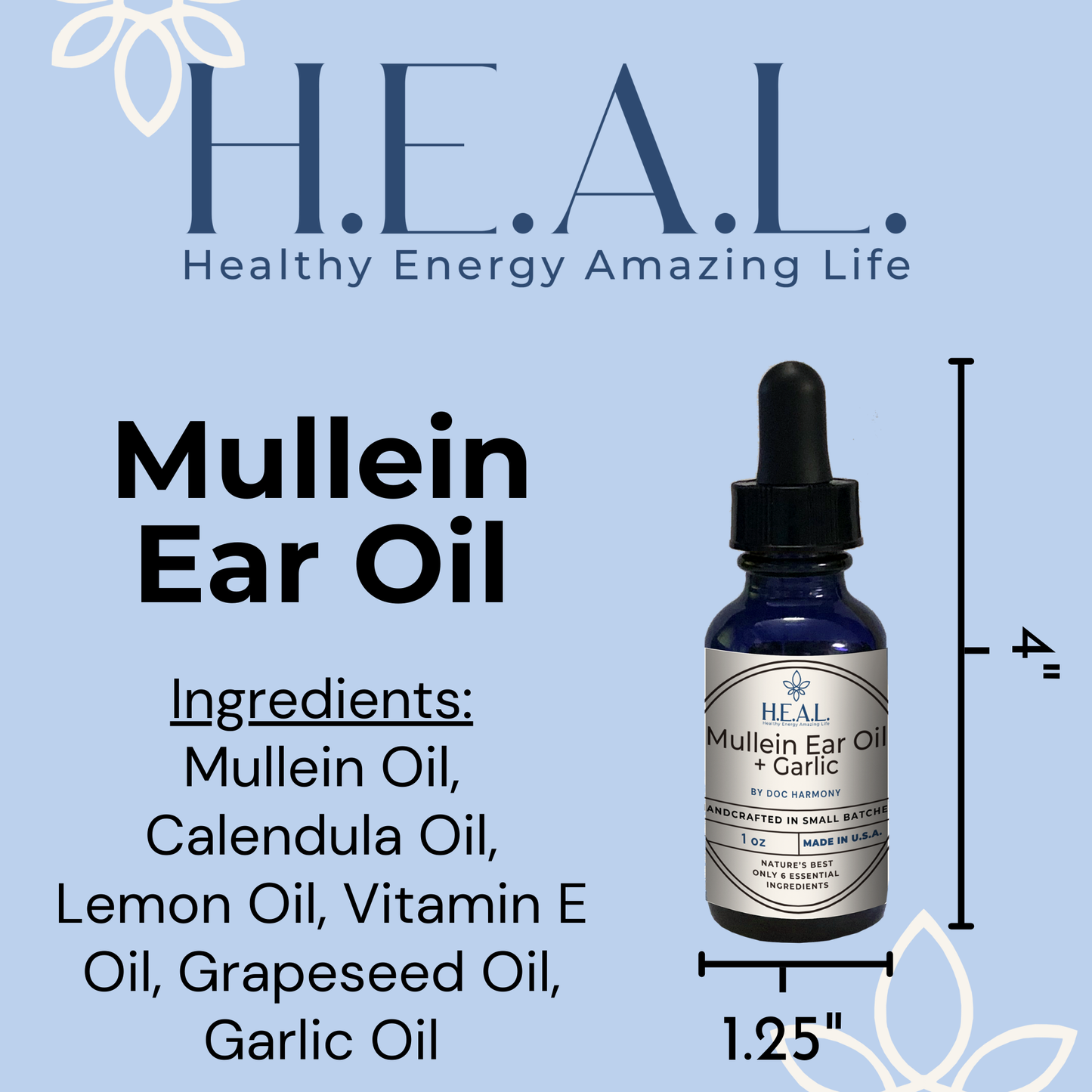 Healthy Energy Amazing Life - Mullein Oil - 1oz
