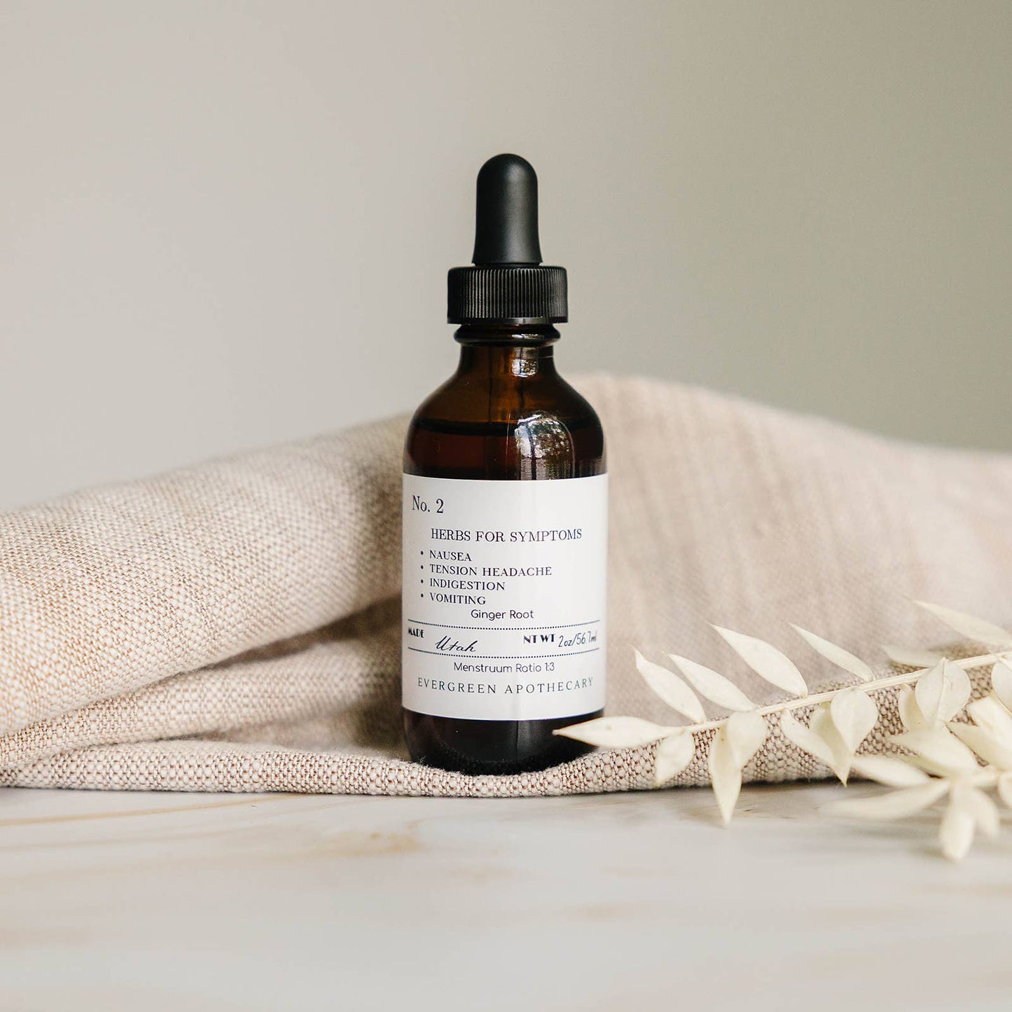 Evergreen Apothecary - Nausea Tincture, Herbs for Symptoms No.2
