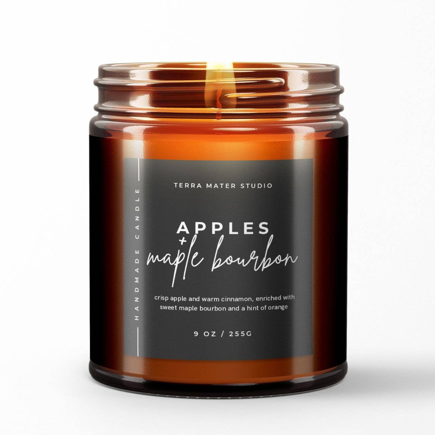 Terra Mater Studio LLC - Apples & Maple Bourbon All-Natural Candle | 50+ Hour Burn
