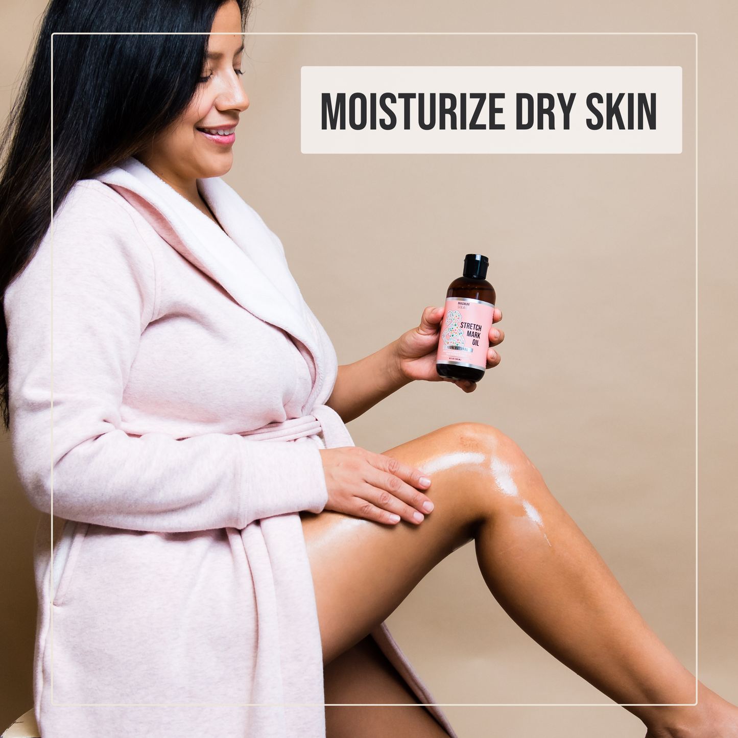 Magnum Solace - Stretch Mark Oil for Pregnancy - Cocoa Butter, Almond Oil