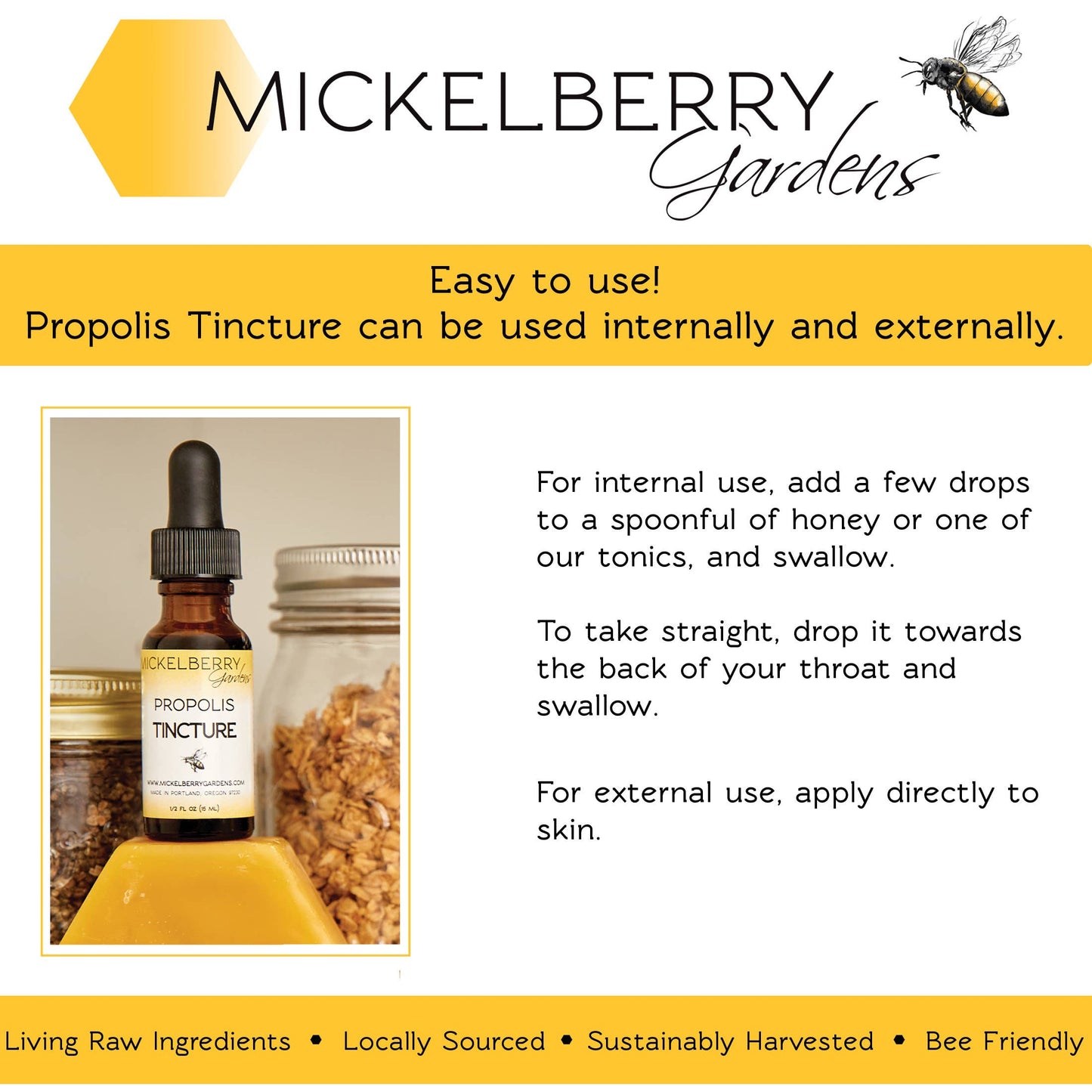 Propolis Tincture 0.5 oz. — external and internal wellness