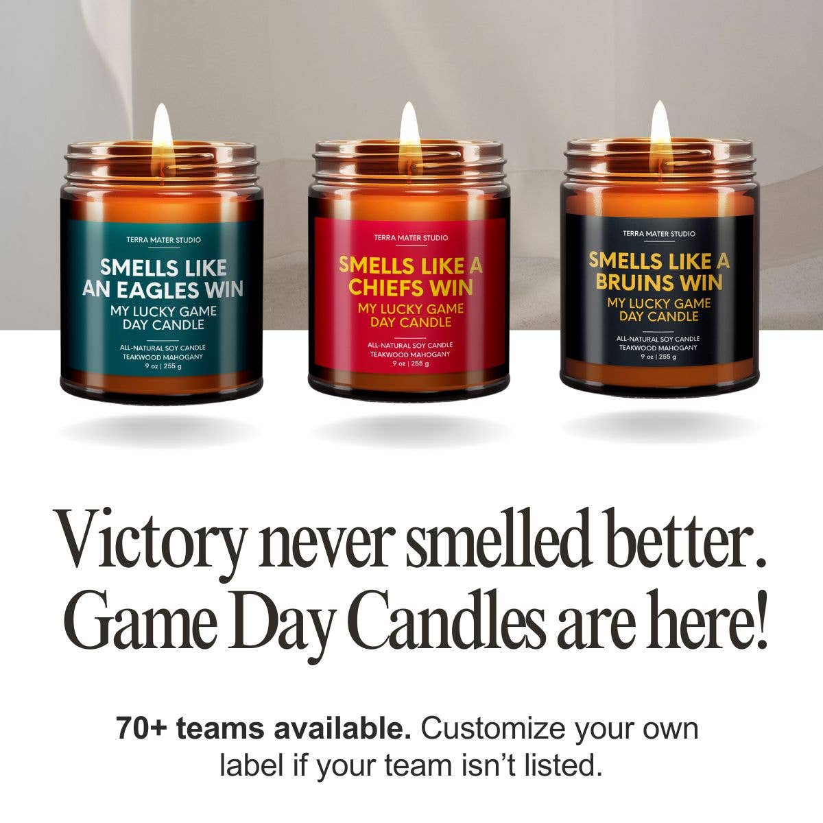 Terra Mater Studio LLC - Smells Like A Bulldogs Win Game Day Candle | Bulldogs Merch