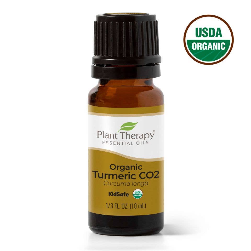 Plant Therapy USDA Certified Organic Turmeric CO2 Extract 10mL for joint comfort, digestive support and skin care