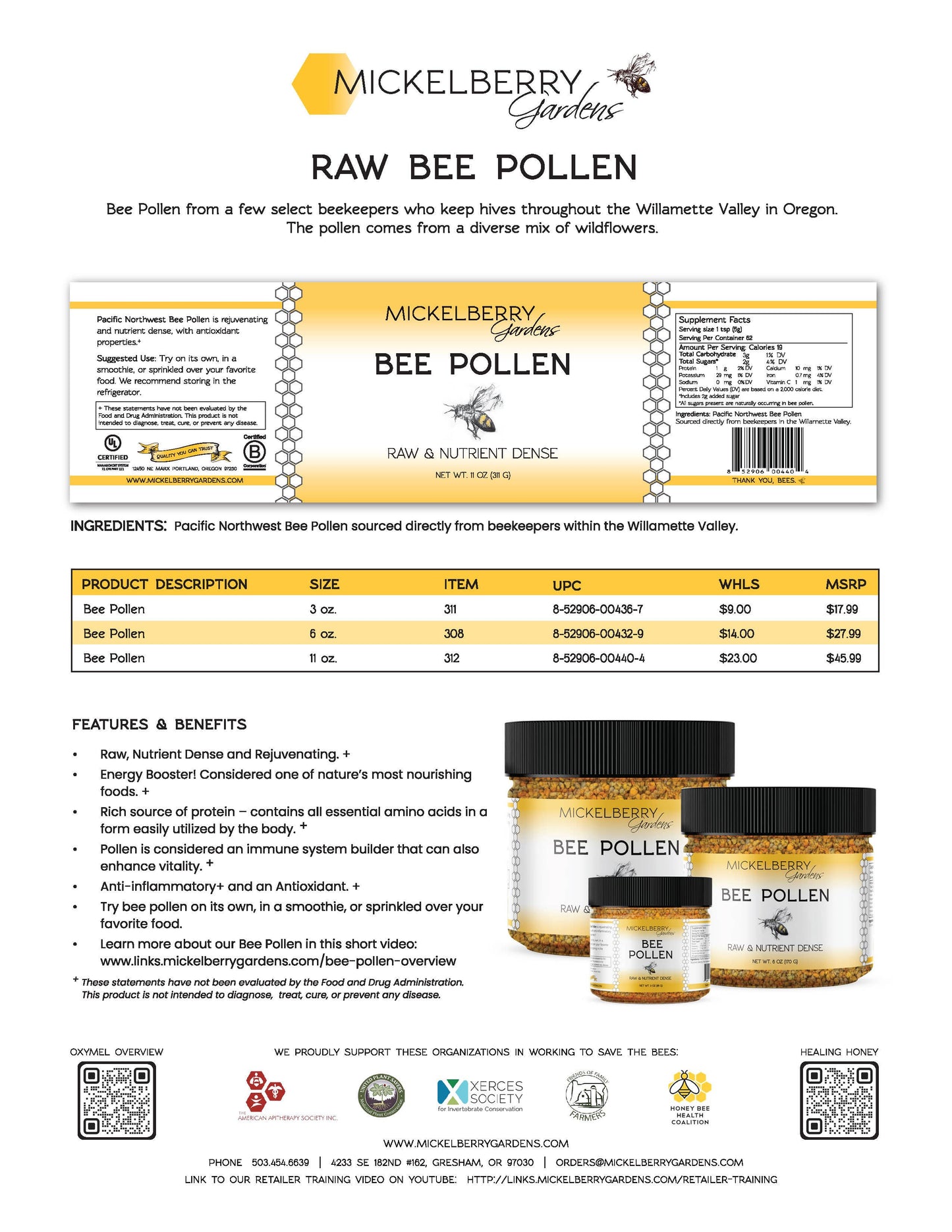 Mickelberry Gardens - Bee Pollen — raw, clean and pure multivitamin