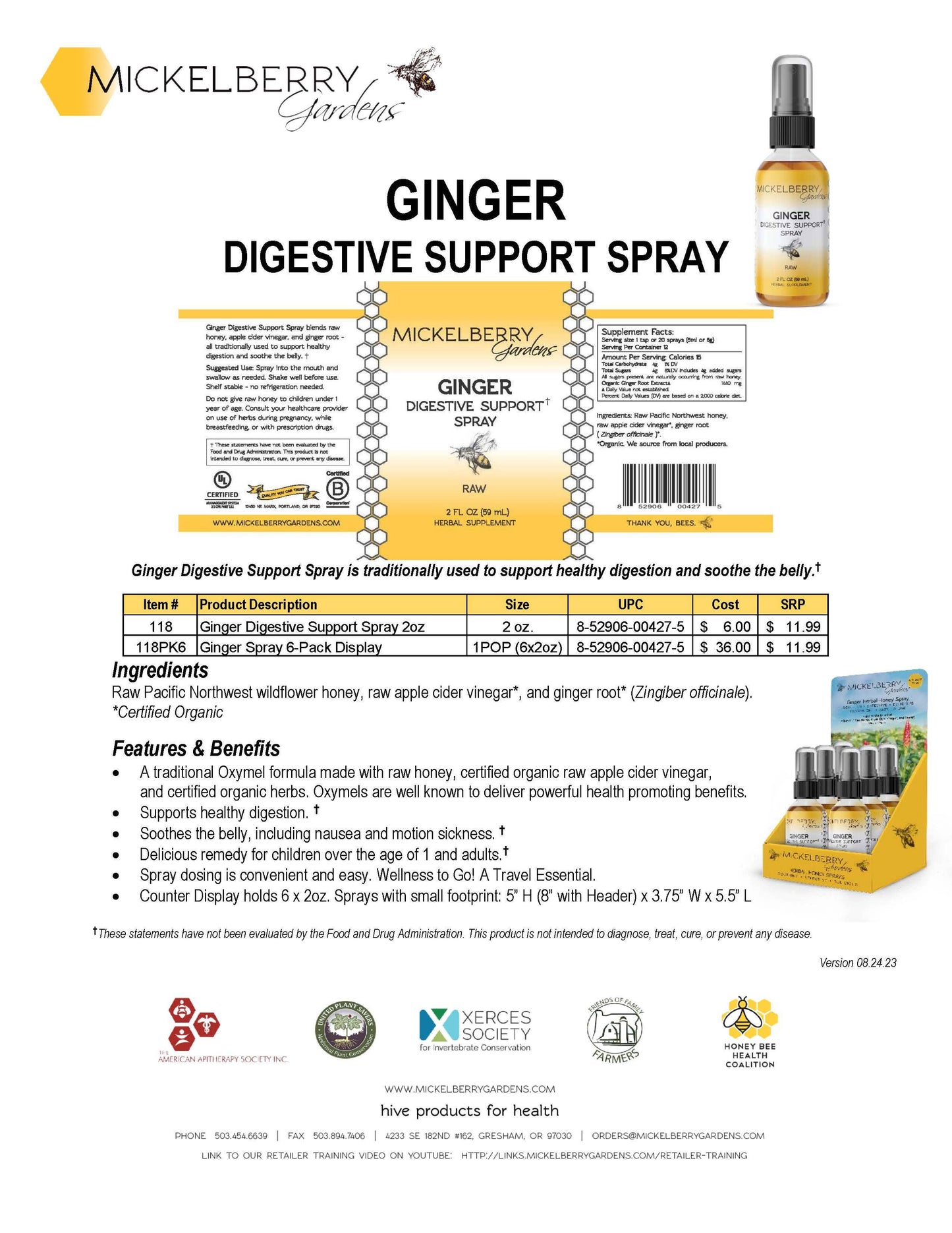 Mickelberry Gardens - Ginger Digestive Support Spray