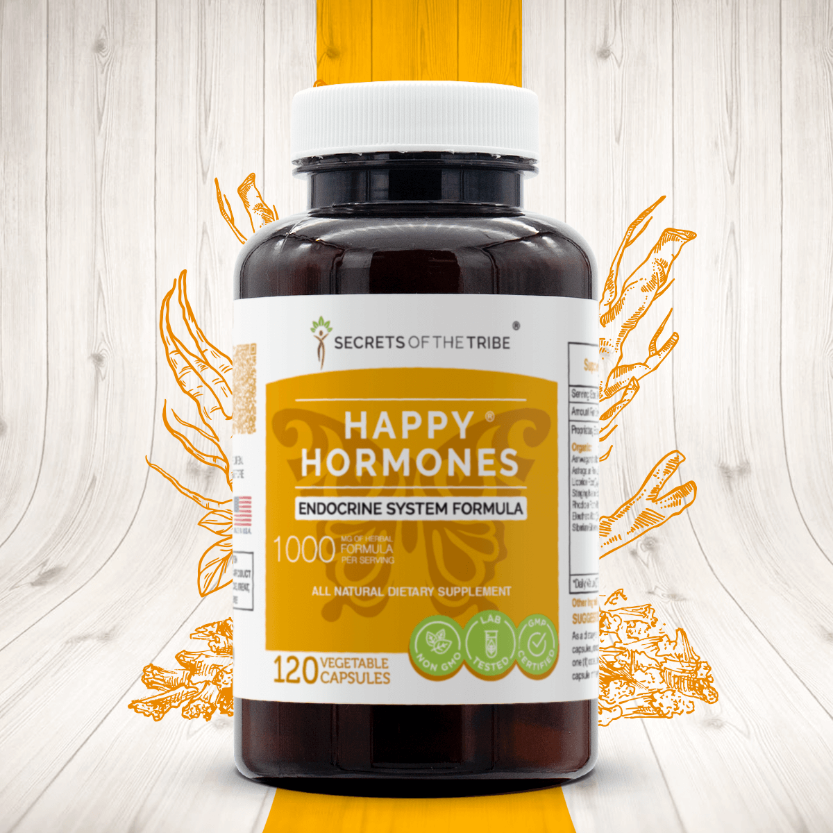 Secrets Of The Tribe - Happy Hormones Capsules. Endocrine System Formula