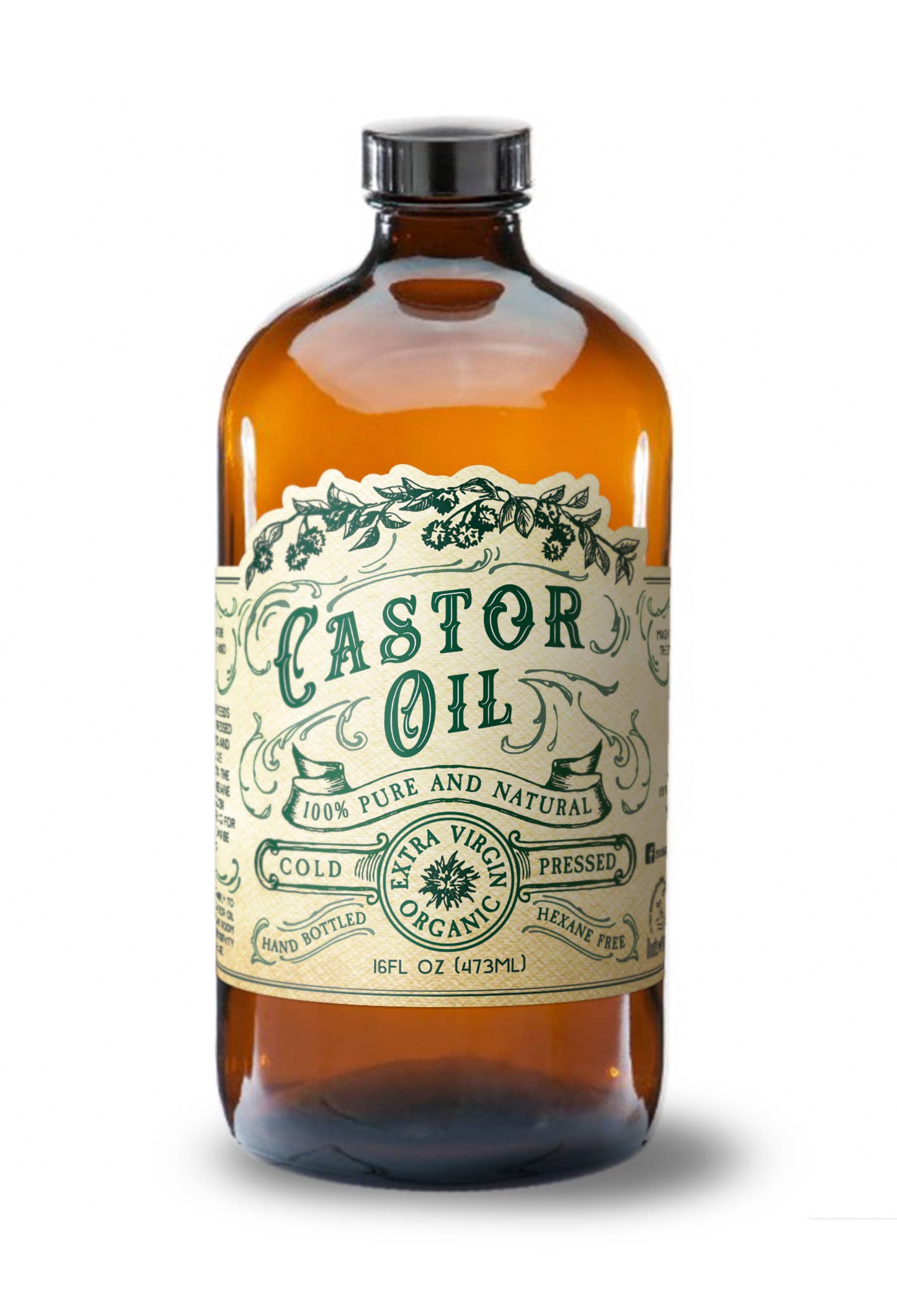 Roots And Leaves - Organic Cold Pressed Castor Oil Hexane Free USA bottled