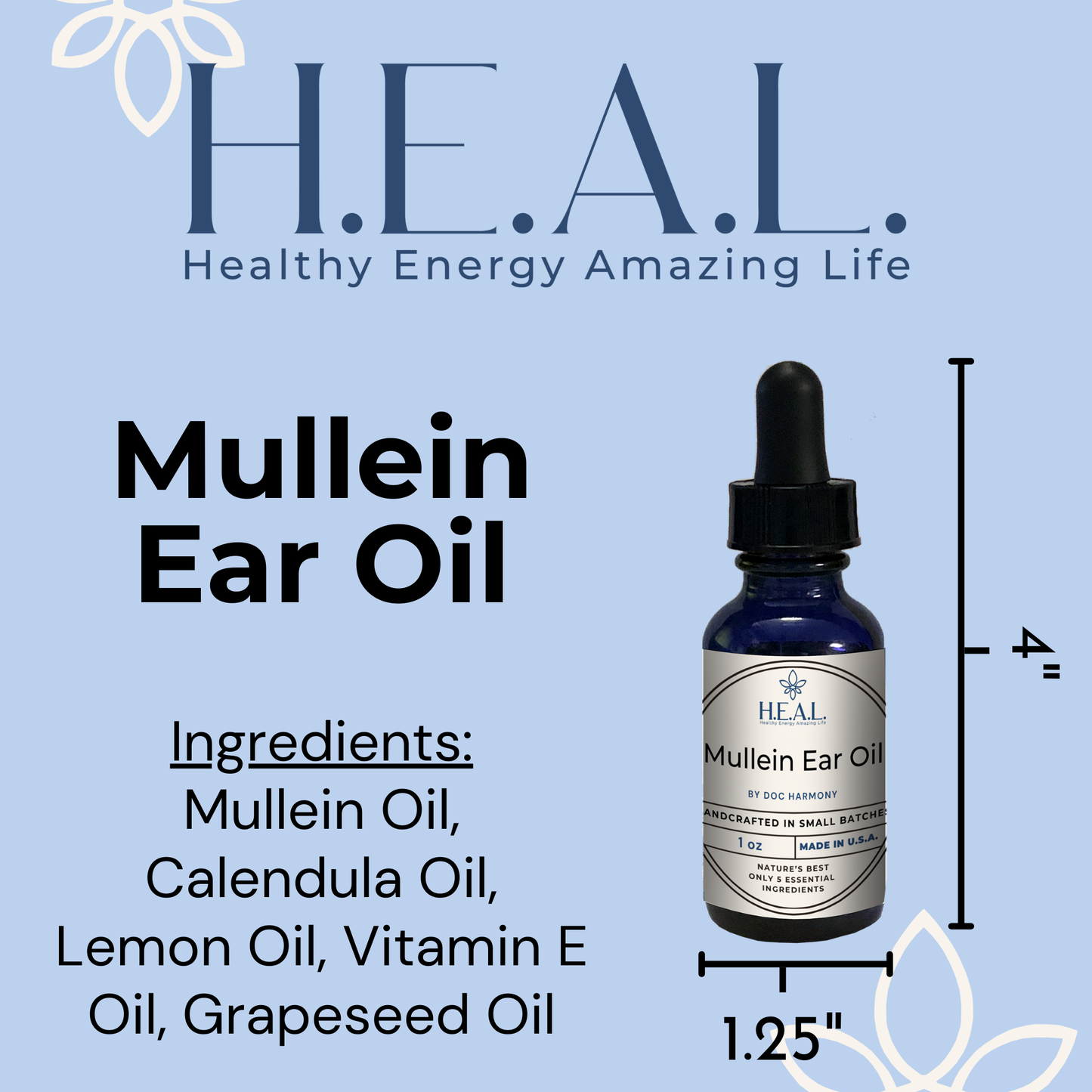Healthy Energy Amazing Life - Mullein Oil - 1oz