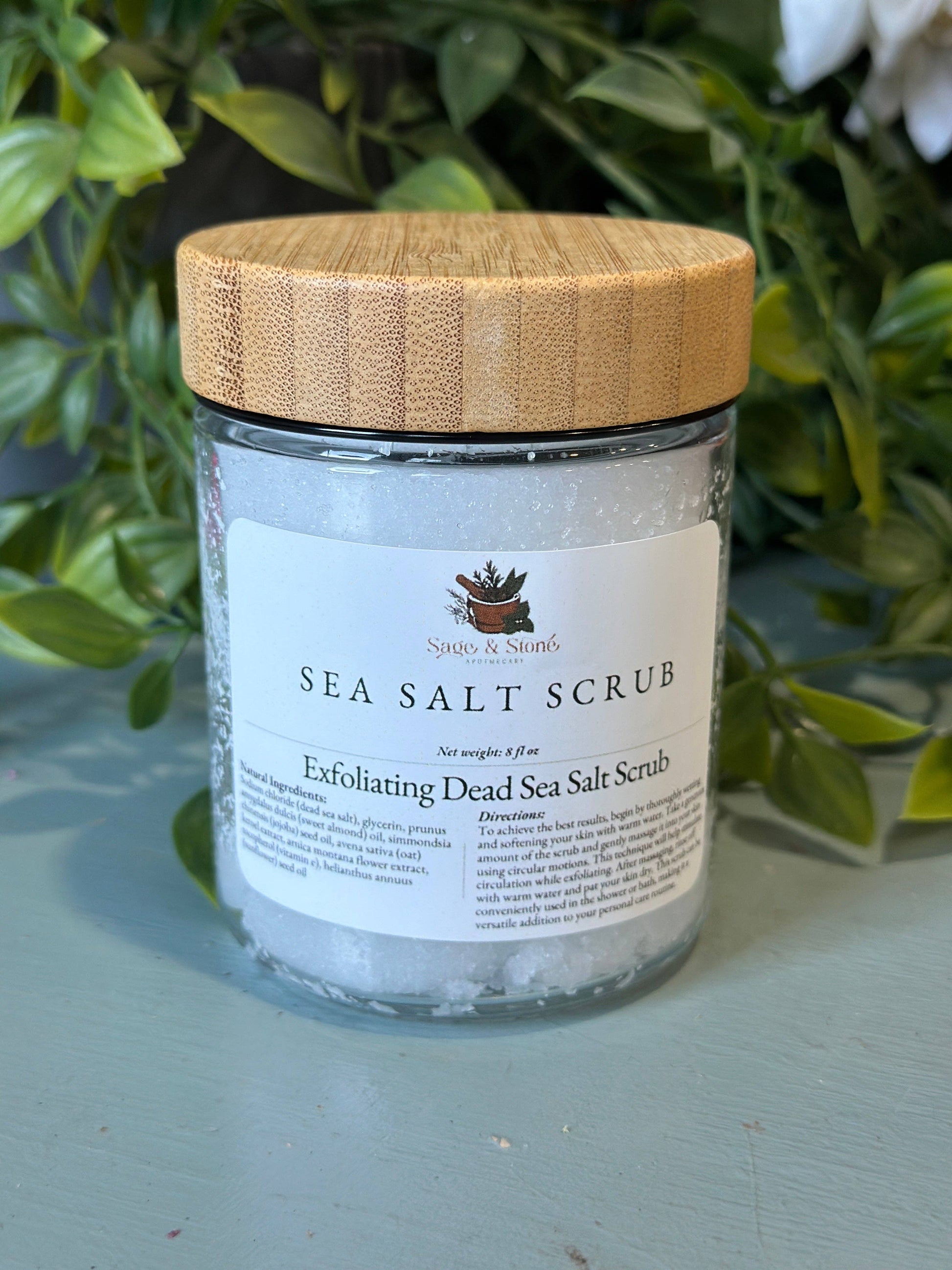 Mineral-rich Dead Sea salt exfoliating scrub for acne, eczema, and smooth radiant skin"