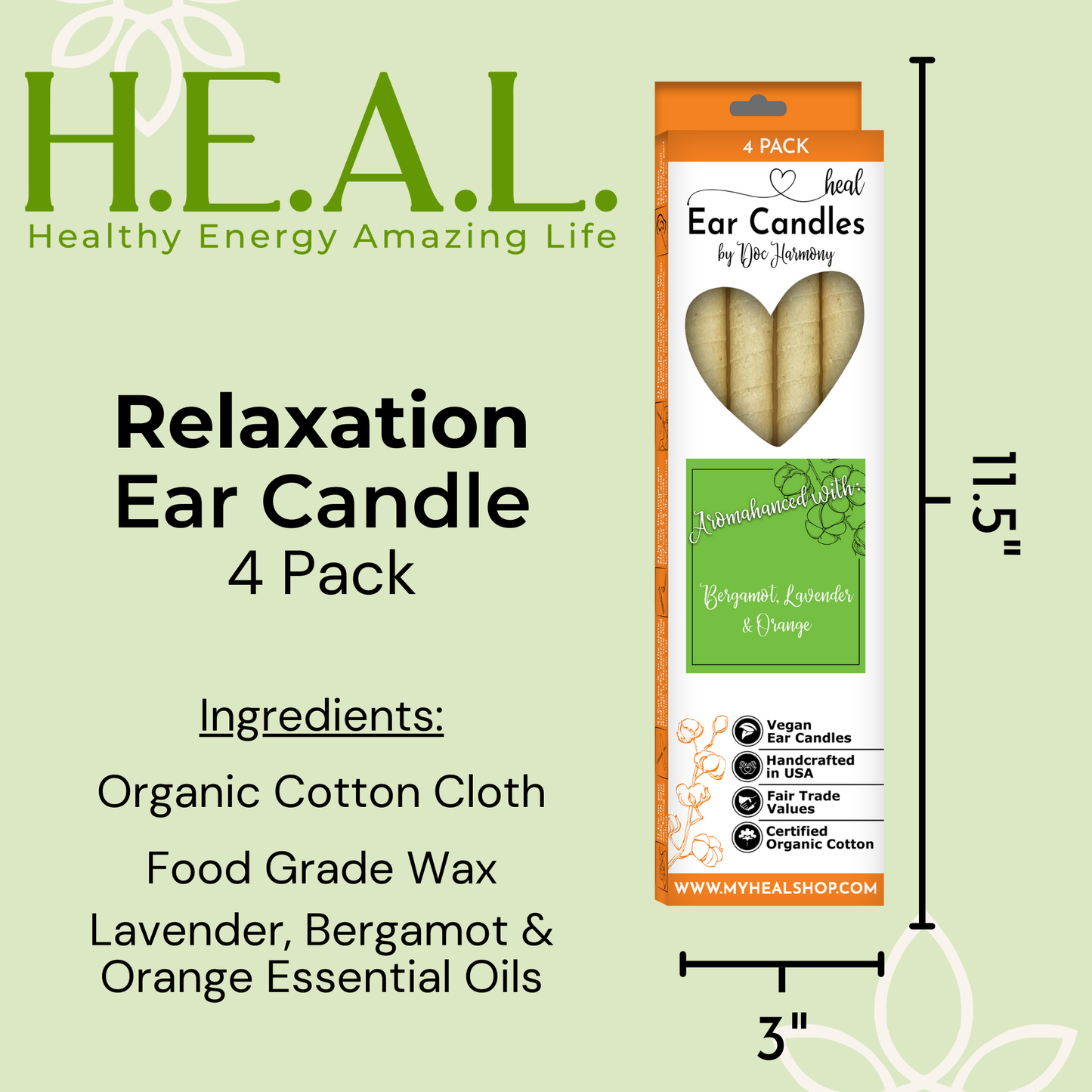 Lavender, Bergamot & Orange Ear Candles by Doc Harmony